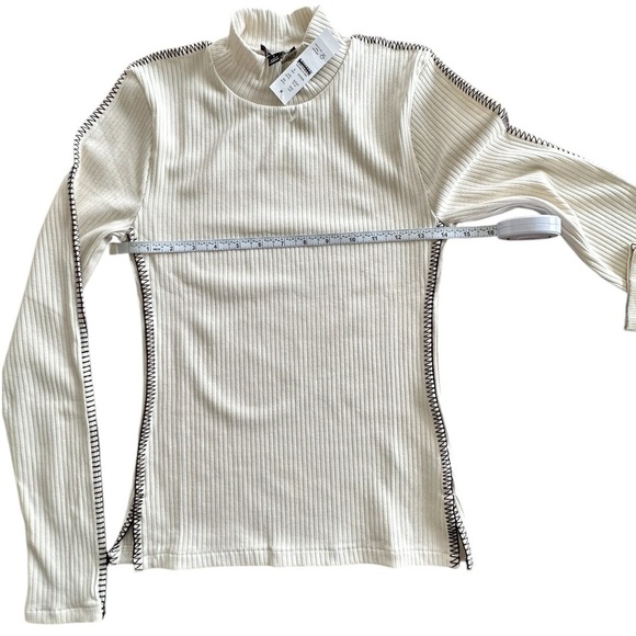 NEW J. CREW Premium rib turtleneck with whipstitch trim in Natural Size Small - Picture 8 of 8